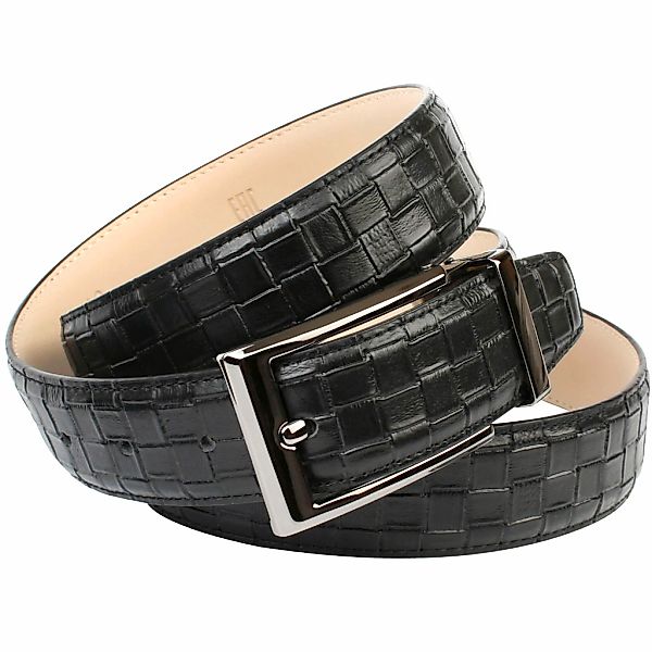 Anthoni Crown Ledergürtel Eleganter Ledergürtel mit Flecht-Prägung günstig online kaufen