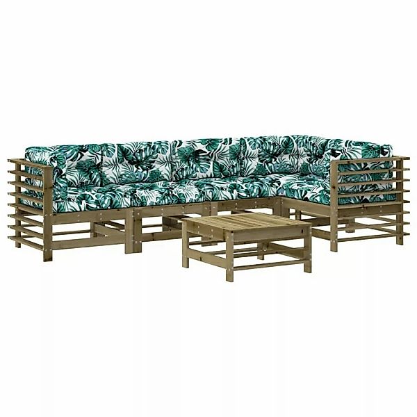 vidaXL 6-tlg Garten-Lounge-Set mit Kissen Imprägniertes Kiefernholz Modell günstig online kaufen