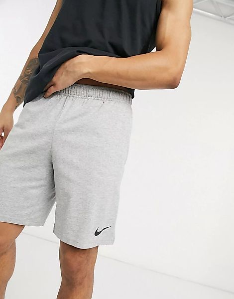 Nike Training – Dri-Fit – Graue Shorts aus Baumwolle günstig online kaufen
