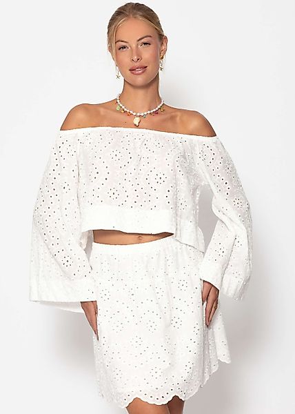 SASSYCLASSY A-Linien-Rock Rock mit Lochstickerei Damen Rock aus Lochspitze günstig online kaufen