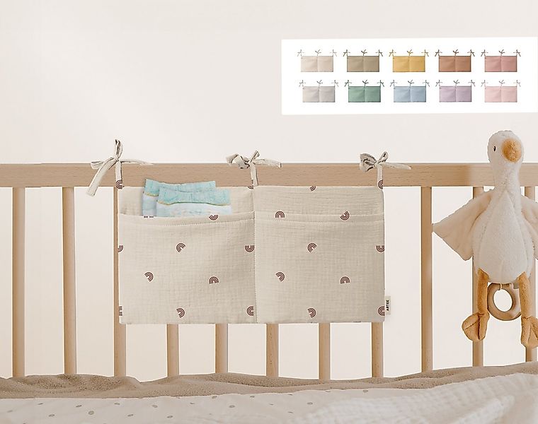 Artee Bettnestchen Babybett Organizer Taschen Aufbewahrung aus Musselin günstig online kaufen
