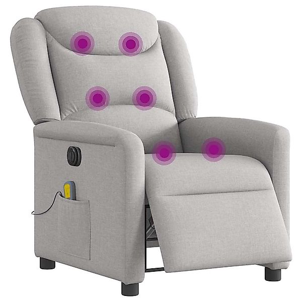 vidaXL Sessel Massagesessel Elektrisch Wolkengrau Stoff günstig online kaufen
