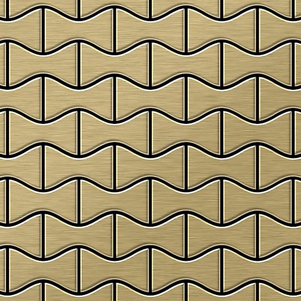 ALLOY Mosaik Fliese Massiv Metall Titan Gebürstet Gold 1,6mm Stark Kismet-t günstig online kaufen