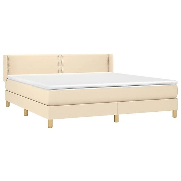 vidaXL Boxspringbett mit Matratze Creme 180x200 cm Stoff 3130214 günstig online kaufen