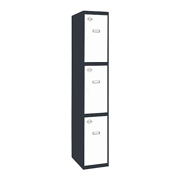 PROREGAL Spind AMEGO HxBxT 180 x 40 x 50 cm 3 Abteile Grundmodul Anthrazit- günstig online kaufen