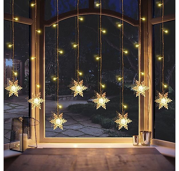 Merry 2024 LED-Lichterkette LED Lichtervorhang Lichterketten,Schneeflocke L günstig online kaufen