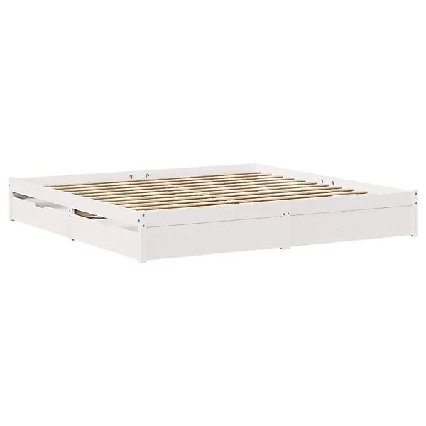 vidaXL Massivholzbett ohne Matratze Weiß 200x200 cm Kiefernholz 3301671 günstig online kaufen