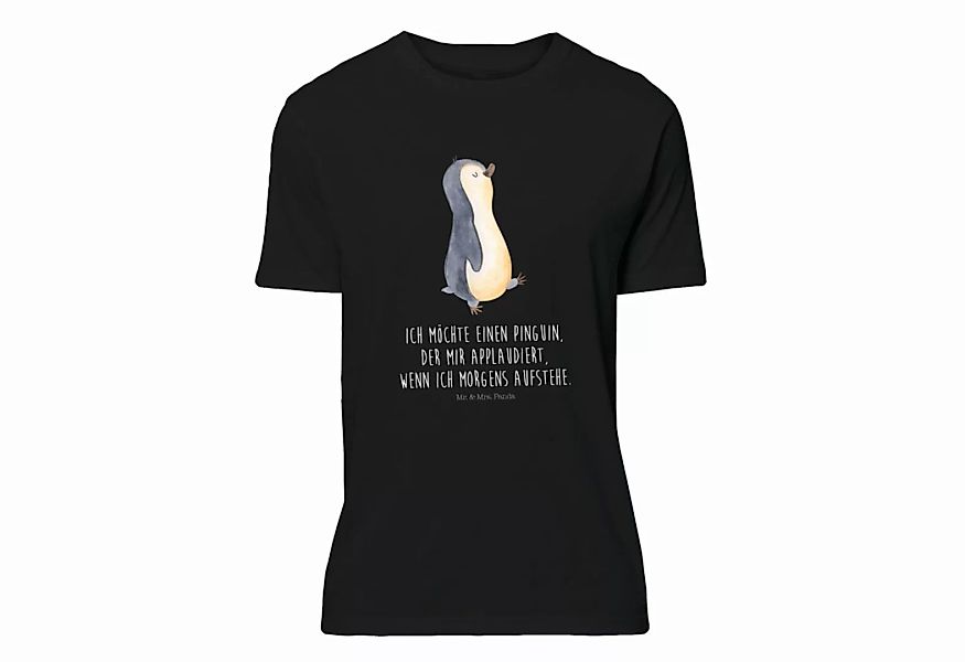 Mr. & Mrs. Panda T-Shirt Pinguin marschierend - Schwarz - Geschenk, Familie günstig online kaufen