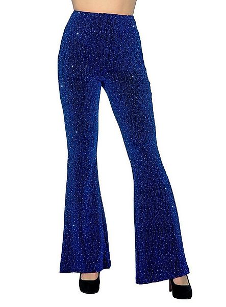 Metamorph Kostüm Disco Leggings für Damen blau, 70er Jahre Schlaghose mit M günstig online kaufen