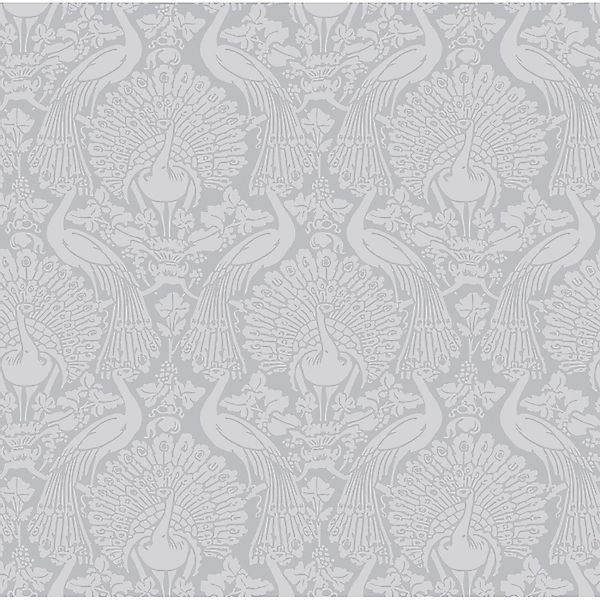 Laura Ashley Vliestapete Peacock Damask Pale Slate 10,05 x 0,52 m günstig online kaufen