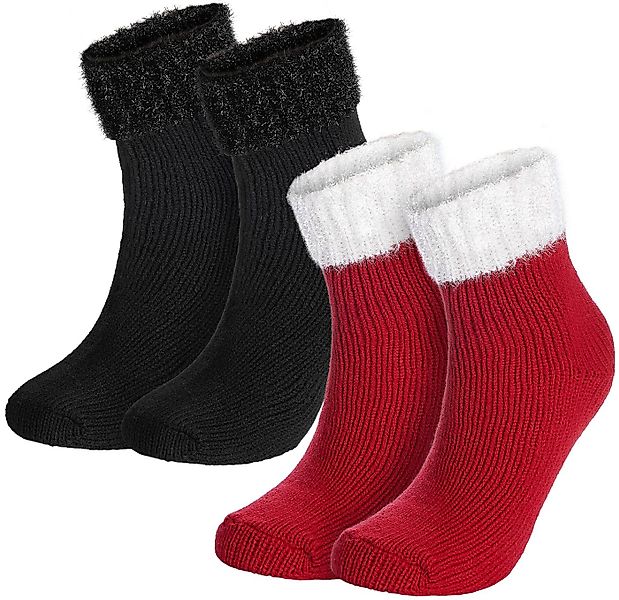BRUBAKER Socken 2er Pack Warme Damensocken - flauschige Weihnachtssocken - günstig online kaufen