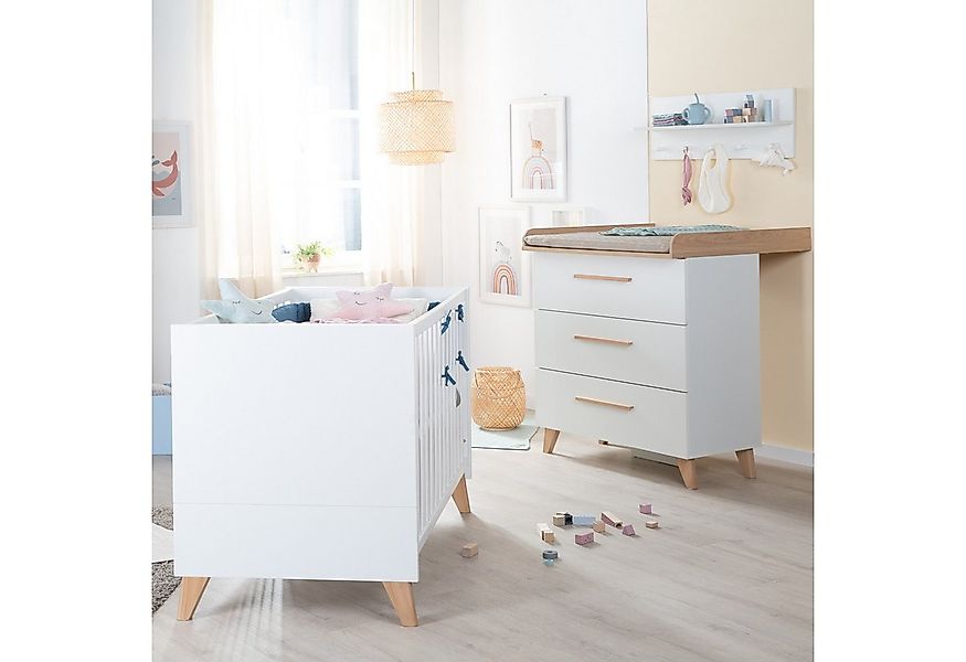 roba® Babymöbel-Set Leon - aus Holz - in Weiß mit Dekor Othello Eiche, (2-t günstig online kaufen