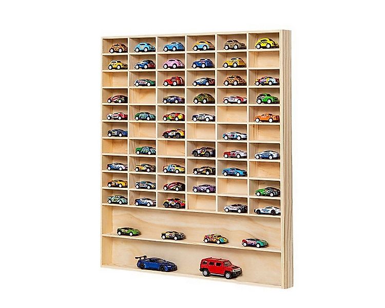 CHZIMADE Wandregal 1:64 Holz - Sammlercase für Automodell, 62 Fächer, Holze günstig online kaufen