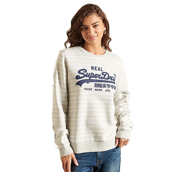 Superdry Vinage Logo Source Stripe Crew Sweatshirt S Athletic Grey Marl günstig online kaufen