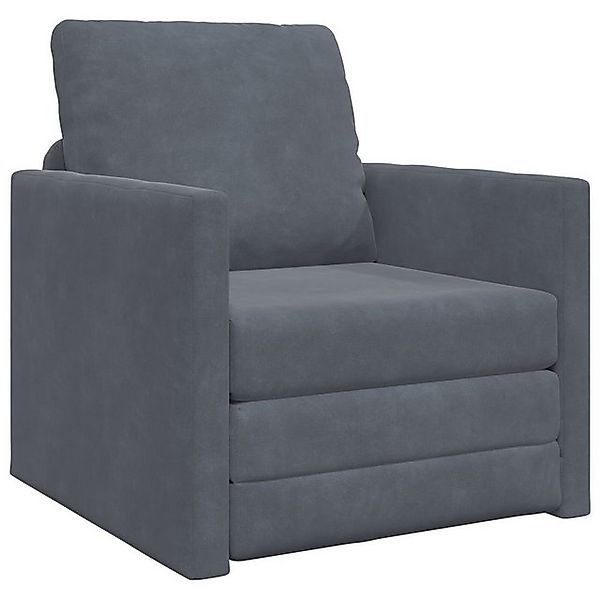 vidaXL Sofa Fußsofa Einzelnes umwandelbares Samt 74x77x81 cm Dunkelgrau, 1 günstig online kaufen