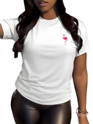 Banco T-Shirt Damen Sommer Flamingo Unifarben günstig online kaufen