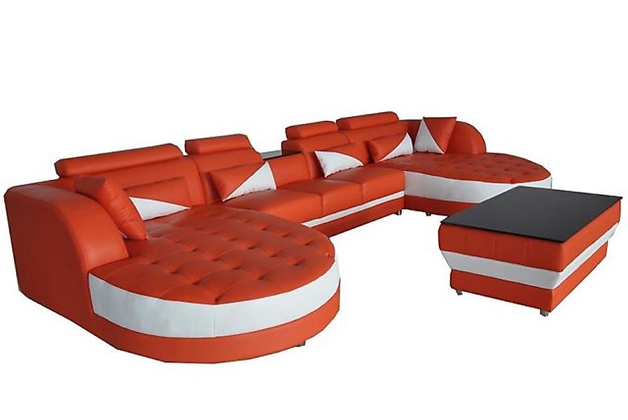 JVmoebel Ecksofa Moderne Leder Sofa Eckcouch Polster Wohnzimmer Ecksofa U F günstig online kaufen