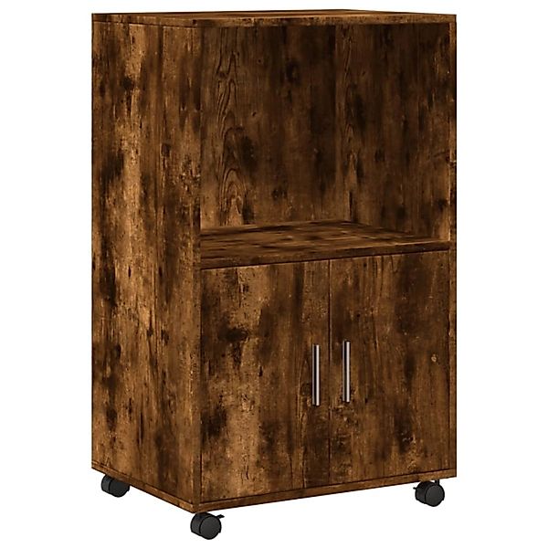 vidaXL Rollschrank Räuchereiche 55x40x91 cm Holzwerkstoff 853186 günstig online kaufen
