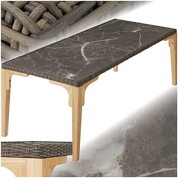 tectake Gartentisch Rattan Tisch (1-St., 1 günstig online kaufen