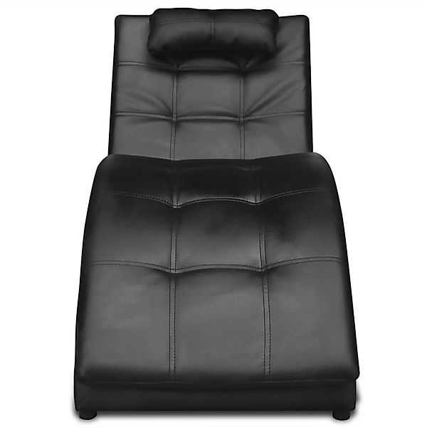 vidaXL Chaiselongue mit Kissen Schwarz Kunstleder Modell 2 günstig online kaufen