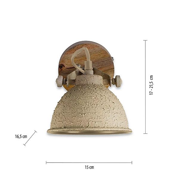 Wandlampe Samia 1-flg Mangoholz beige strukturiert günstig online kaufen