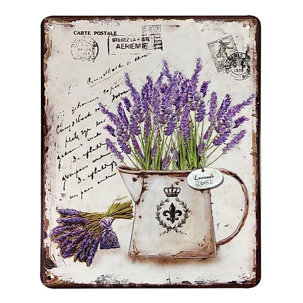 Blechschild Lavande Dekoschild Lavendel Provence Nostalgie Vintage 25x20cm günstig online kaufen