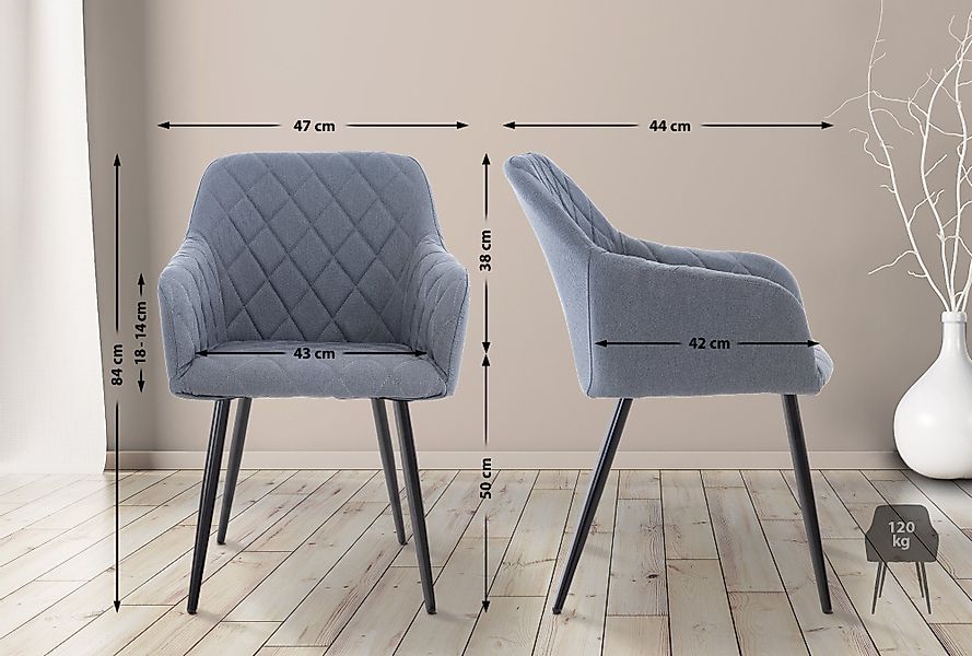CLP Küchenstuhl Shila (4er Set), Metall, günstig online kaufen