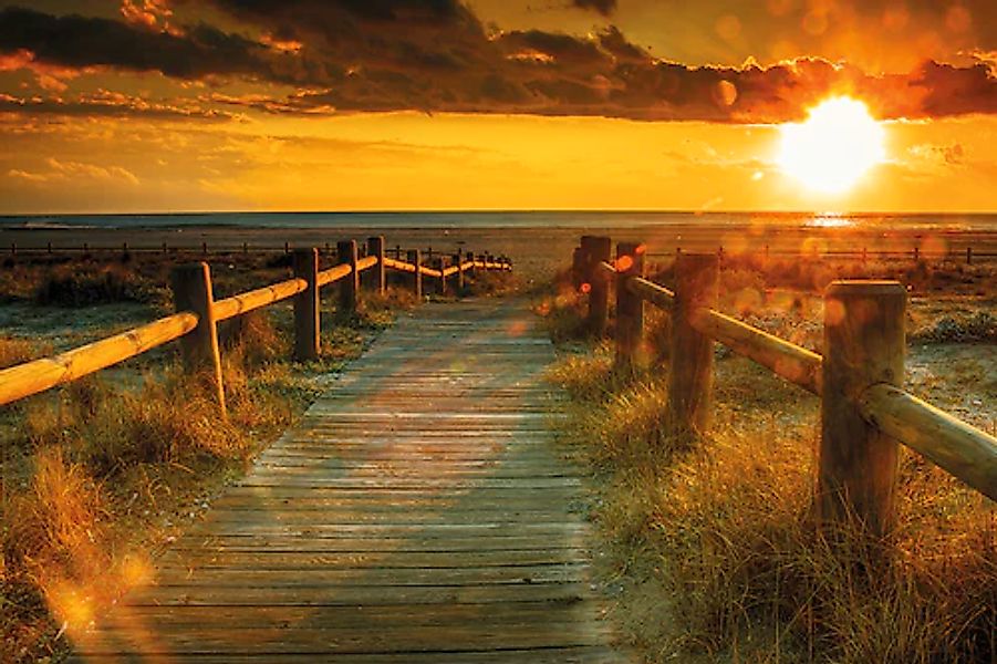 Papermoon Fototapete »Sunset Beach« glatt günstig online kaufen