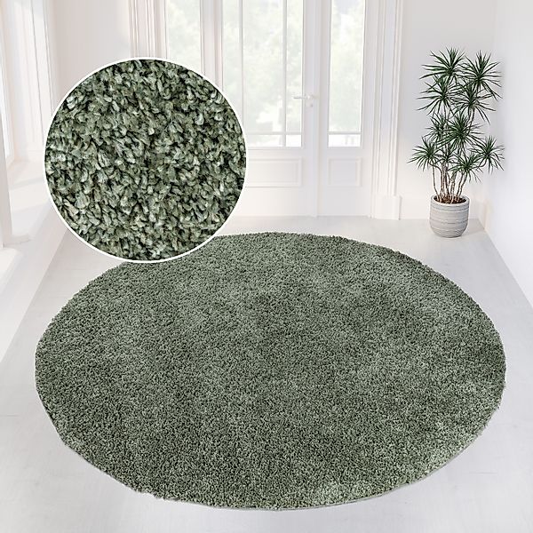 my home Teppich Shaggy 30, rund, günstig online kaufen