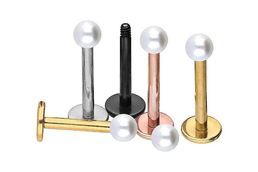 PIERCINGLINE Piercing-Set Chirurgenstahl Labret SYNTHETISCHE PERLE günstig online kaufen