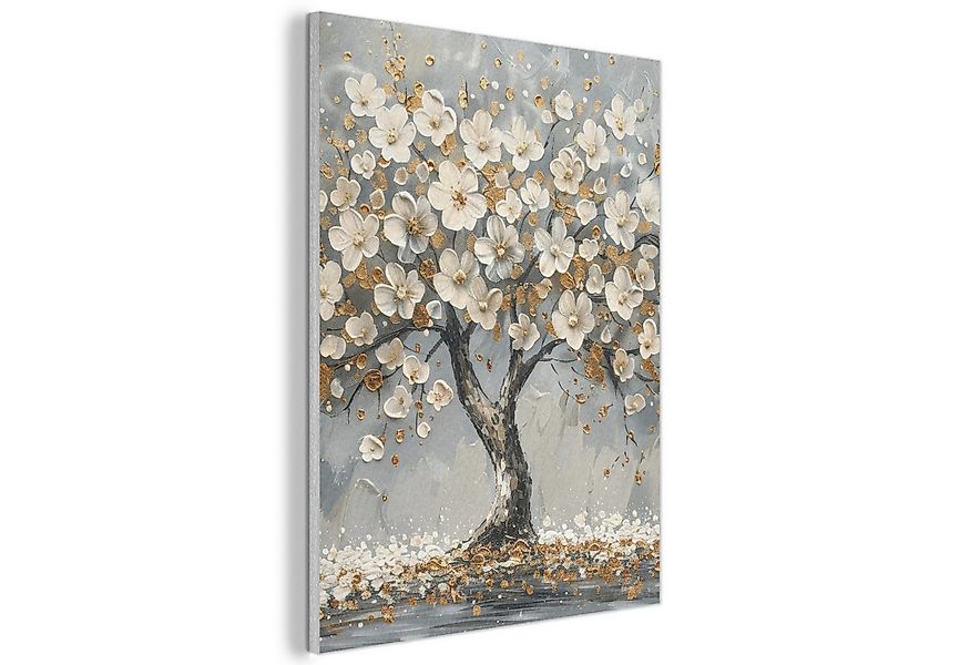 MuchoWow Gemälde Baum - Gold - Blumen - Abstrakt - Kunst, Fotodruck (1 St), günstig online kaufen