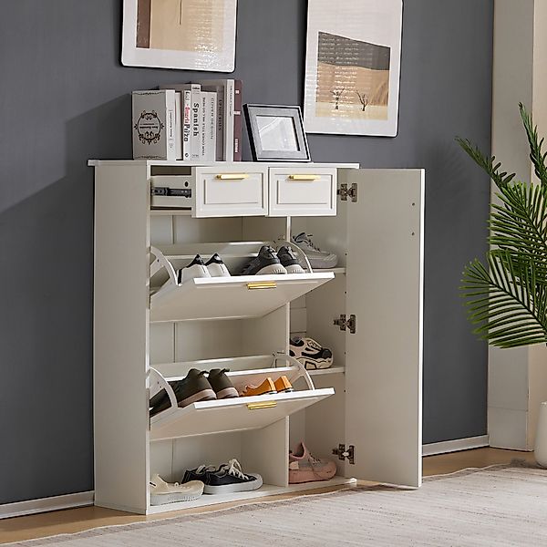MODFU Schuhschrank mit goldenen Griffen (Schuhregal, günstig online kaufen