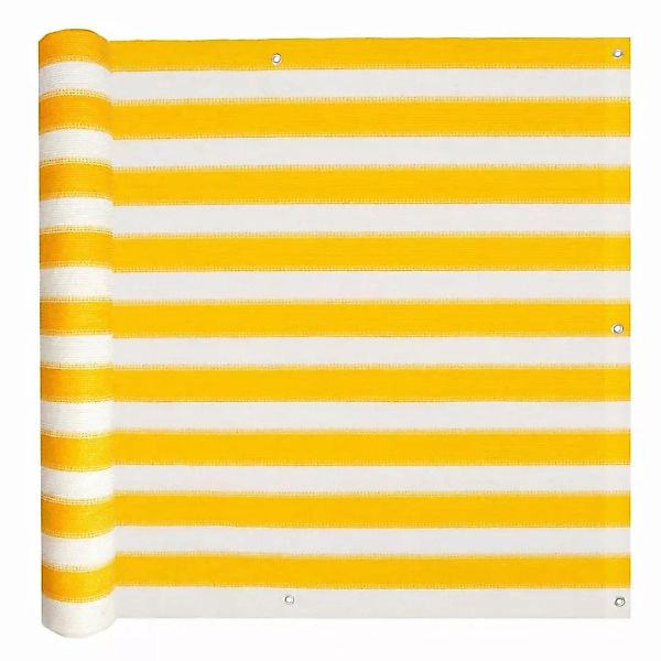 Balkonschirm Hdpe 75 X 400 Cm Gelb Und Weiß günstig online kaufen
