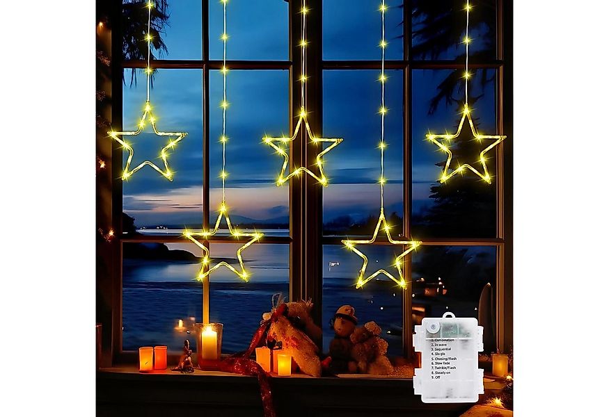 Elegear LED-Lichterkette Weihnachtsdeko Fenster Stern, beleuchtete Weihnach günstig online kaufen