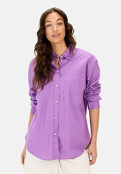 camel active Hemdbluse aus Baumwolle Langarm Button-Down unifarben günstig online kaufen