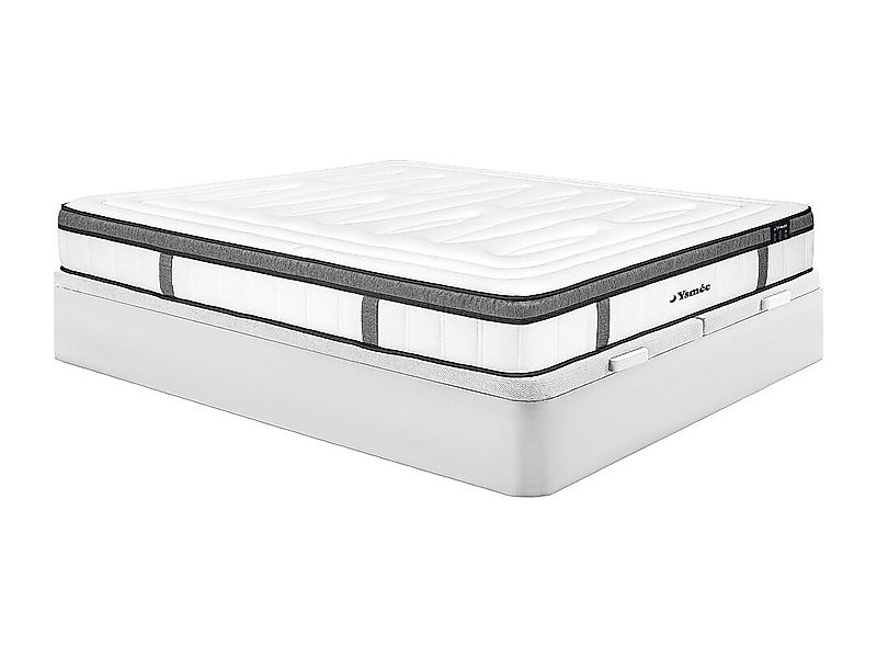 Set aus Bettgestell mit Bettkasten + Matratze - 180 x 200 cm - Hybridmatrat günstig online kaufen