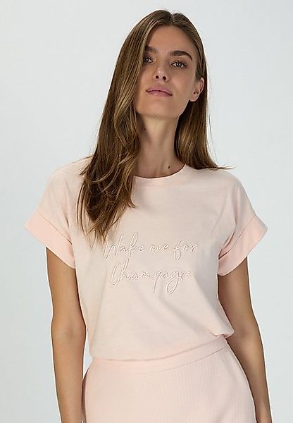 MARC AUREL T-Shirt mit "Wake me for Champagne" Stickerei günstig online kaufen