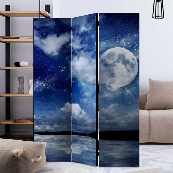 Spanischer Raumteiler mit Ozean und Vollmond Motiv modern günstig online kaufen