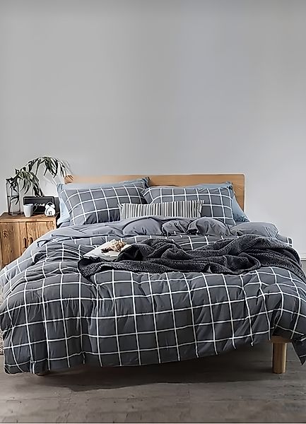 fashionshowcase Bettwäsche Set grau 3-teilig Jersey günstig online kaufen