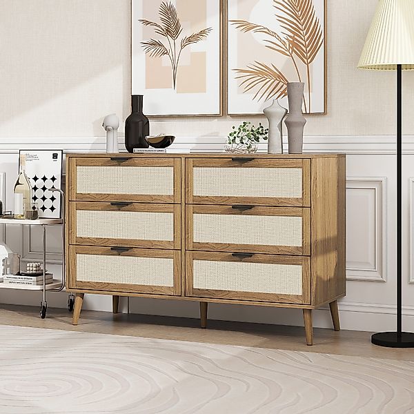 Furnishings Home Sideboard Schrank Kredenz Rattan günstig online kaufen