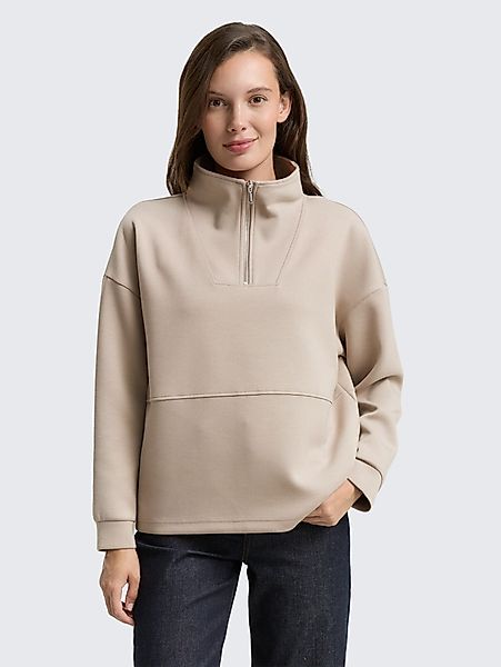 TOM TAILOR Sweatshirt Scuba Troyer Sweatshirt günstig online kaufen