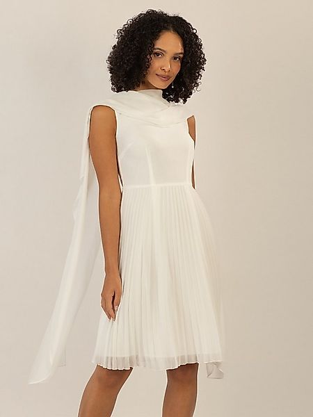Apart Cocktailkleid mit Plisseerock und angearbeitetem Cape aus Chiffon günstig online kaufen