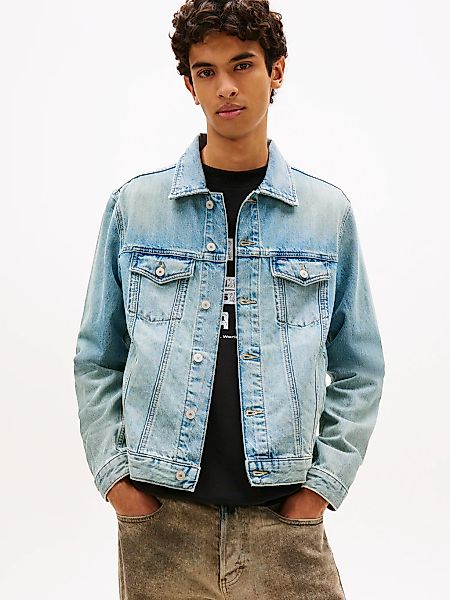 Tommy Jeans Jeansjacke "RYAN REGULAR TRUCKER" ohne Kapuze Regular fit mit T günstig online kaufen