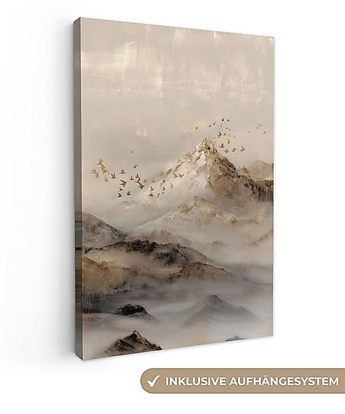 OneMillionCanvasses® Leinwandbild Berglandschaft - Nebel - Pinselstriche, F günstig online kaufen