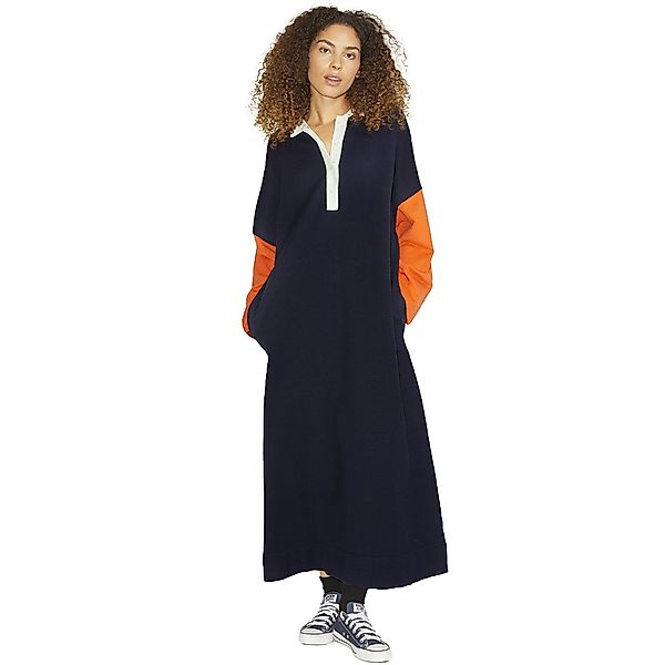 Jjxx Josie Polo Langarm Langes Kleid XL Navy Blazer / Pattern / Blocking günstig online kaufen