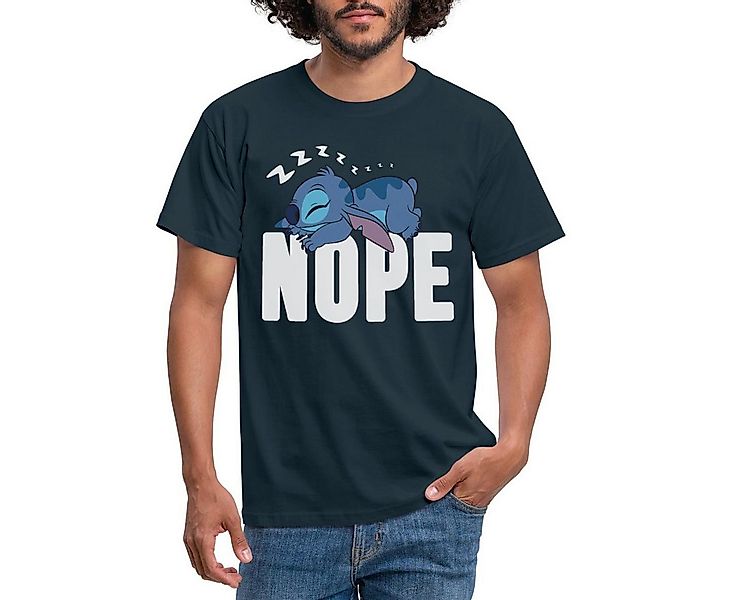 Spreadshirt T-Shirt Lilo & Stitch Schlafender Stitch Nope Männer T-Shirt (1 günstig online kaufen