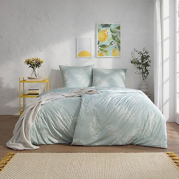 Estella Interlock Jersey Bettwäsche Rosalina 6611-520 Mint 135x200 günstig online kaufen