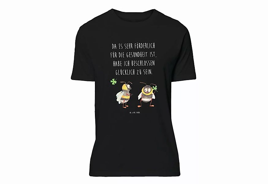 Mr. & Mrs. Panda T-Shirt Hummeln mit Kleeblatt - Schwarz - Geschenk, gute L günstig online kaufen