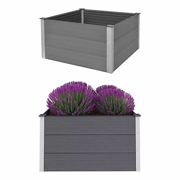 Garten-hochbeet Wpc 100 X 100 X 54 Cm Grau günstig online kaufen