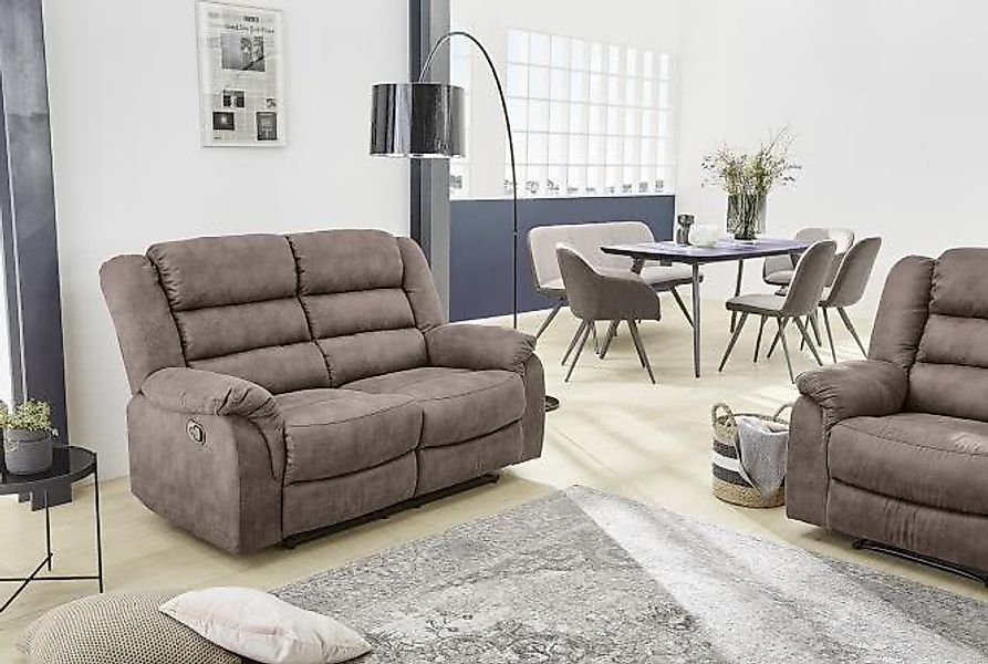 Fernsehsessel XXL CLEVELAND 2 inkl Liegefunktion Vintage Grau/Braun günstig online kaufen